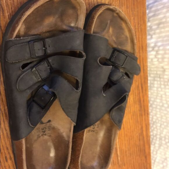 3 strap betula Birkenstock sandals 38 size 7 black - Picture 1 of 8